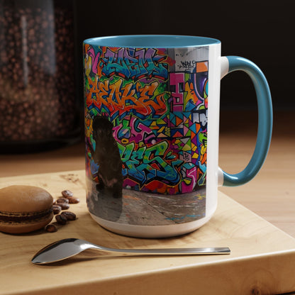 Graffiti Pug Coffee Mug — Colorful Street Art Accent Mug (11/15oz)