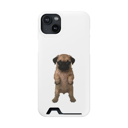 Cute Standing  Pug Card Holder Phone Case