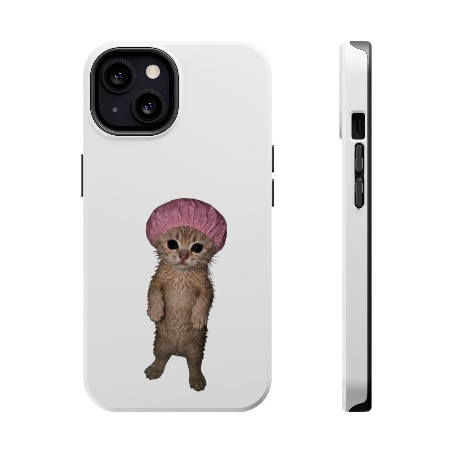 Cute Kitten in Shower Cap  Magnetic Impact-Resistant