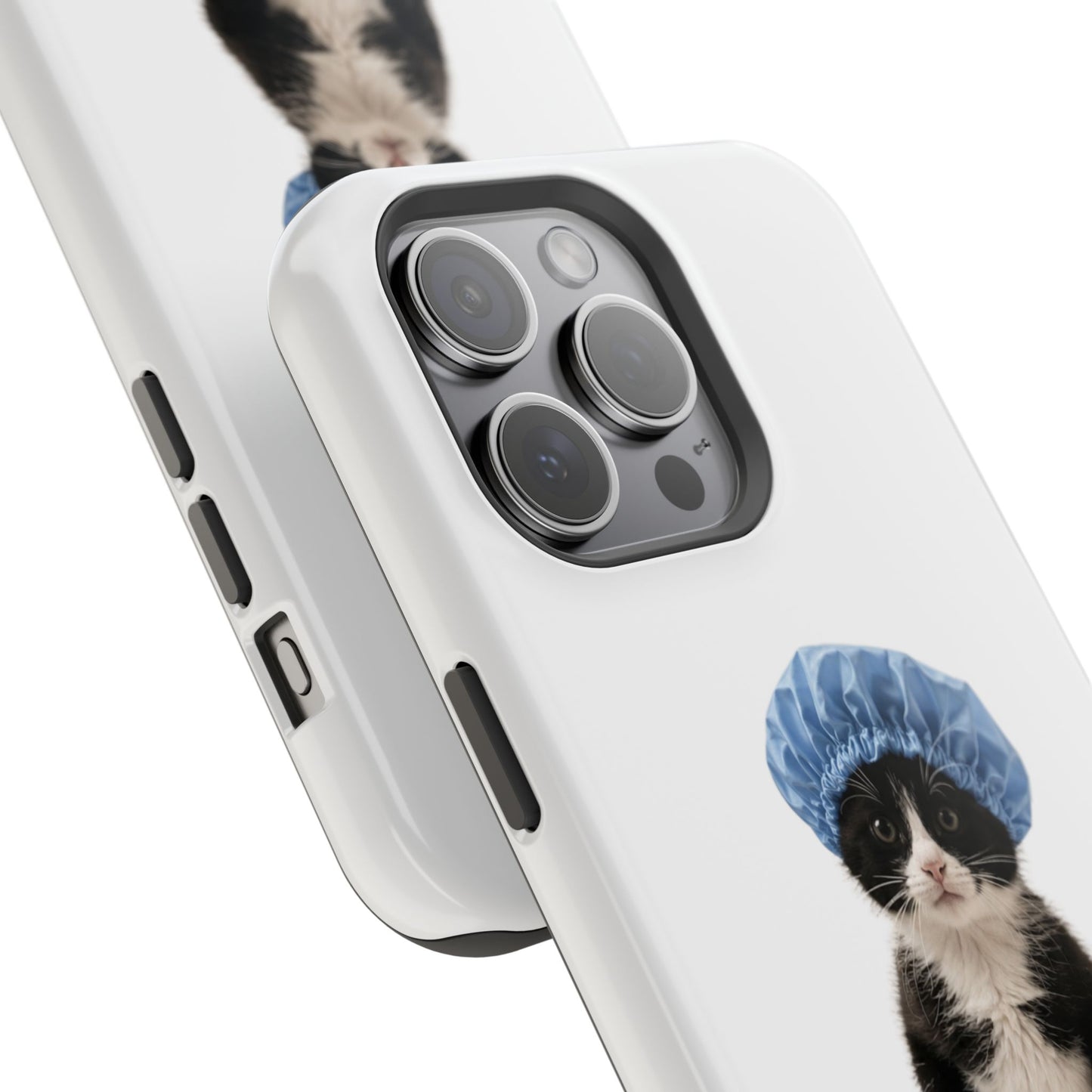 Cute Cat in Shower Cap Magnetic Impact-Resistant Phone Case