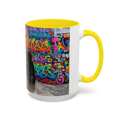 Graffiti Pug Coffee Mug — Colorful Street Art Accent Mug (11/15oz)