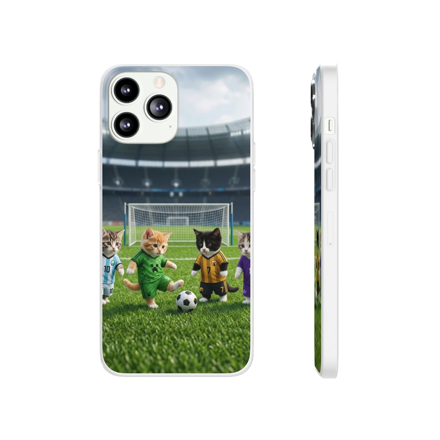 Cute Soccer Cats Phone Case — Kawaii Football Kit iPhone Cover