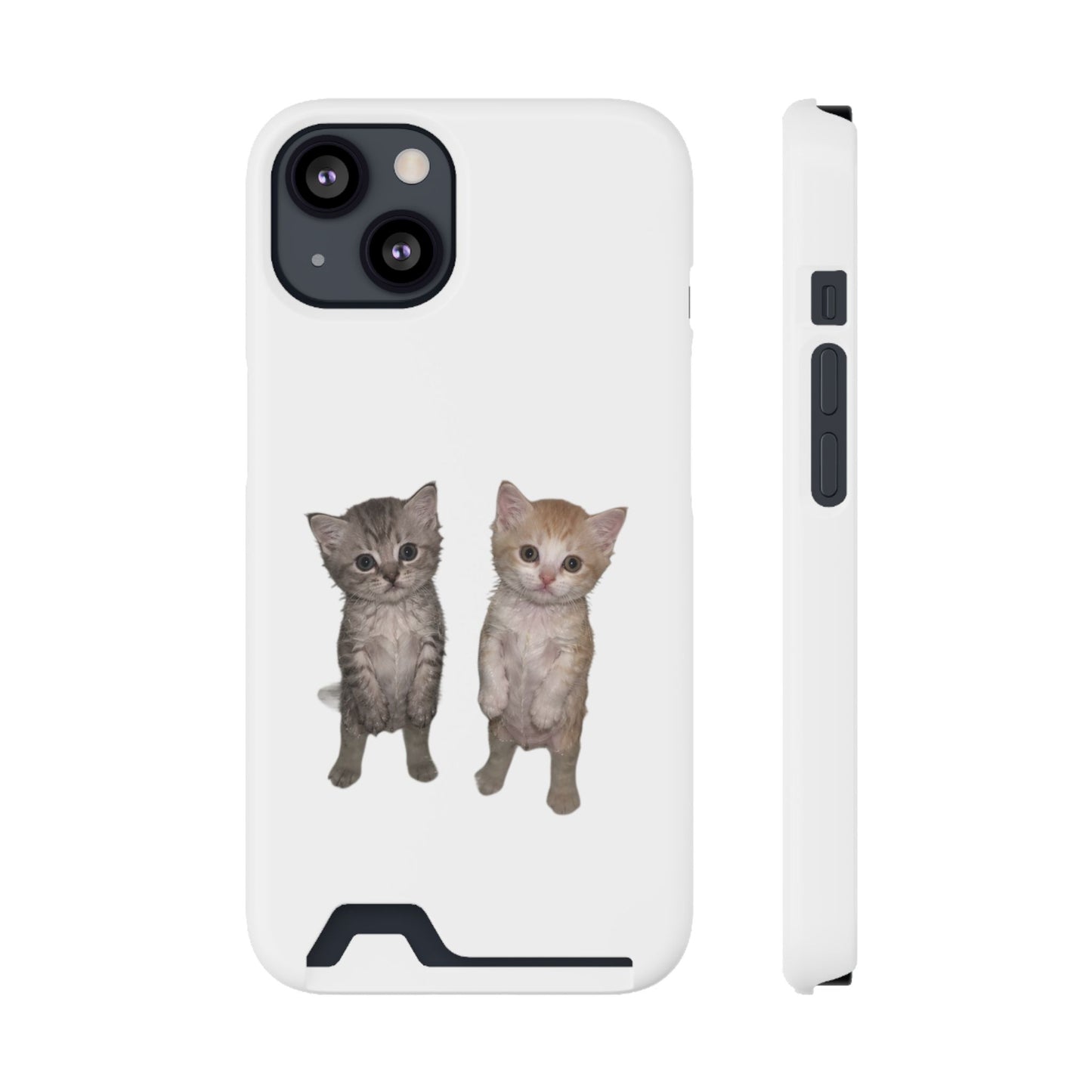 Duo Cute Kitten Phone Case with Card Holder