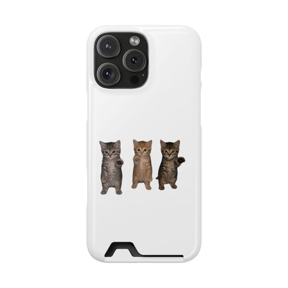 Cute Trio Kittens Phone Case with Card Holder