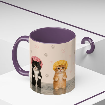 Cute Kittens in Shower Caps Accent Coffee Mug – 11/15oz