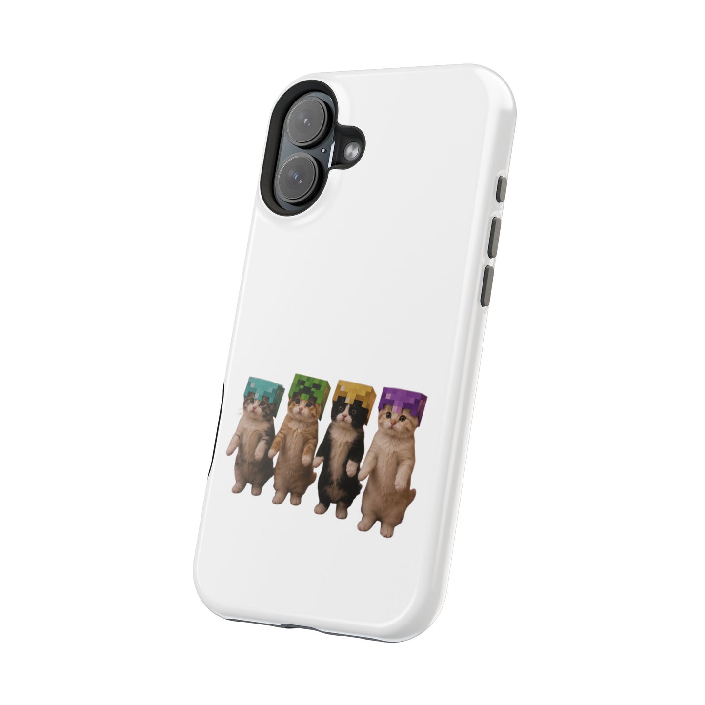 Dancing Kittens Minecraft Helmet Magnetic Impact-Resistant Phone Case