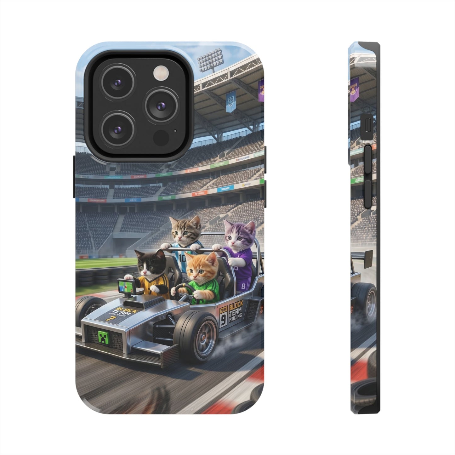 Racing Cats Tough Phone Case — Cute Kittens Driving Racecar Phone Cover