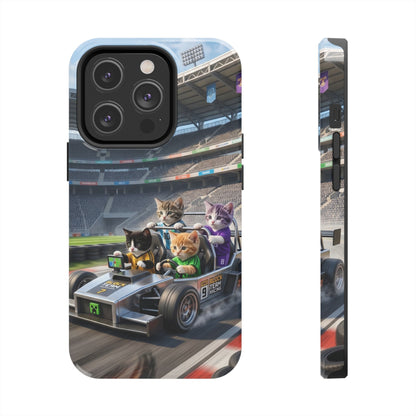 Racing Cats Tough Phone Case — Cute Kittens Driving Racecar Phone Cover