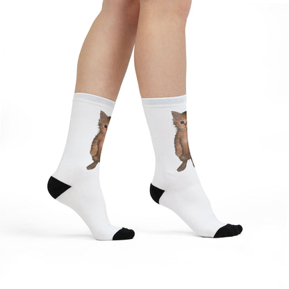 Cute Standing Kitten Crew Socks