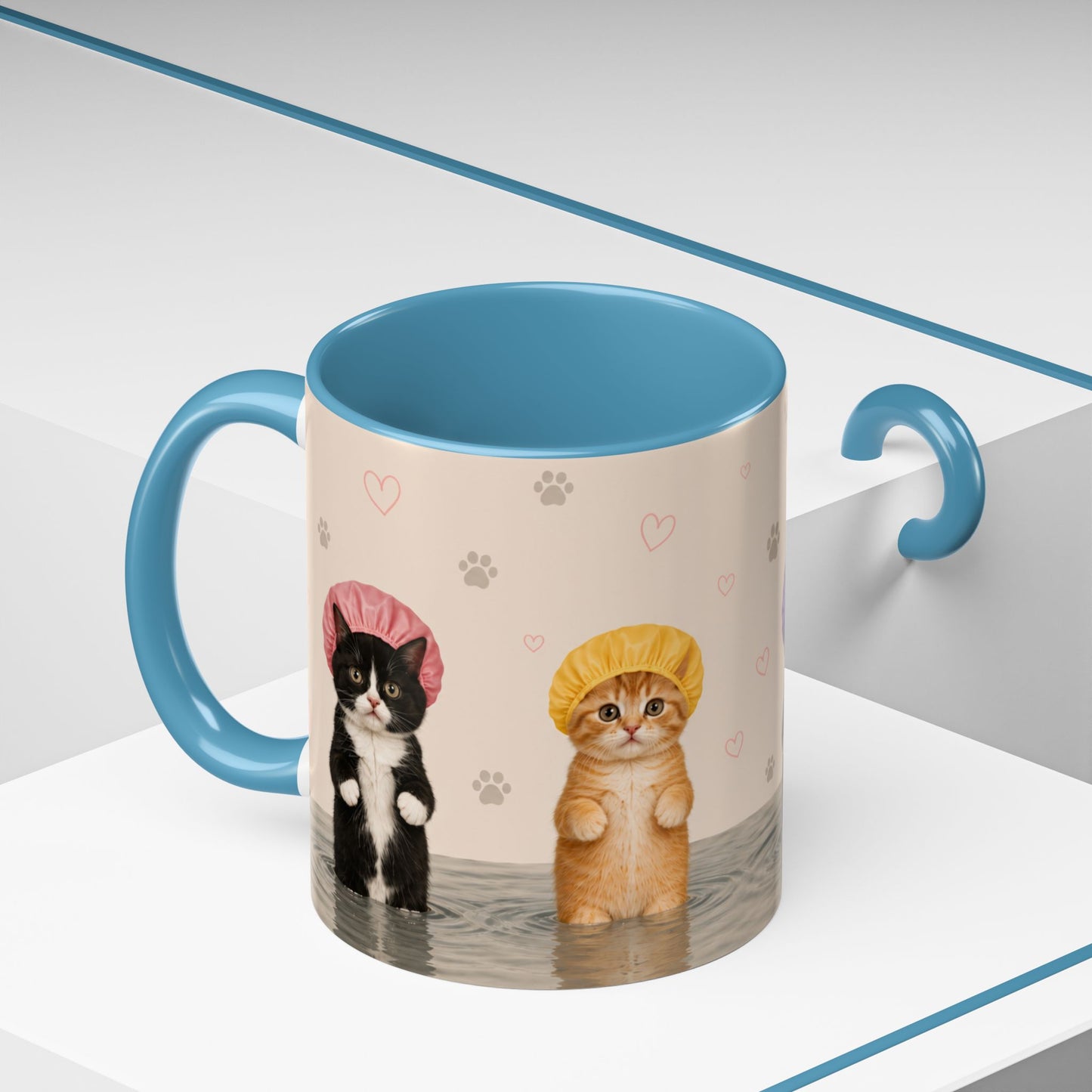 Cute Kittens in Shower Caps Accent Coffee Mug – 11/15oz