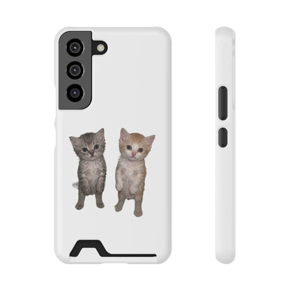 Duo Cute Kitten Phone Case with Card Holder
