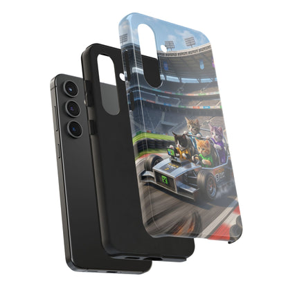 Racing Cats Tough Phone Case — Cute Kittens Driving Racecar Phone Cover