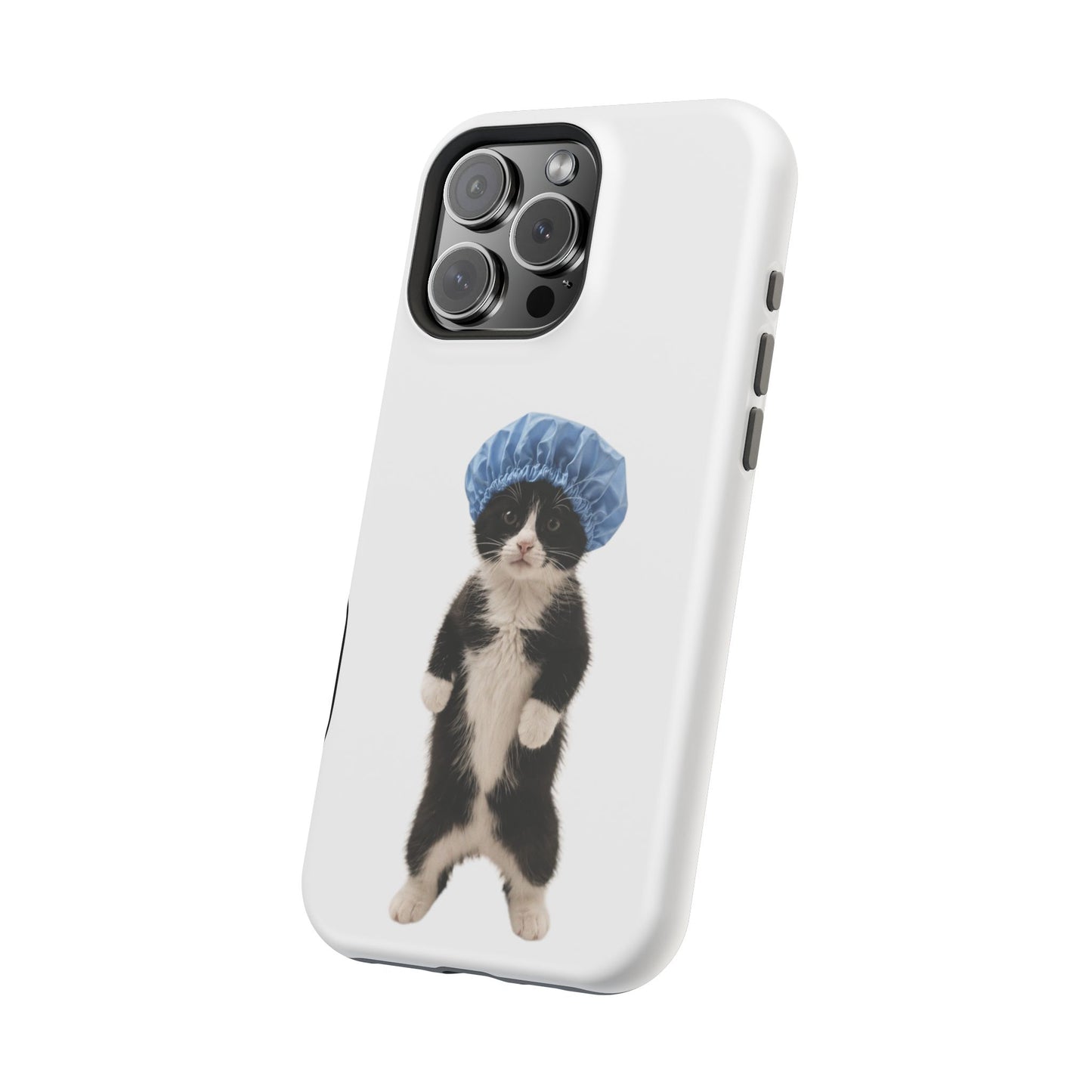 Cute Cat in Shower Cap Magnetic Impact-Resistant Phone Case