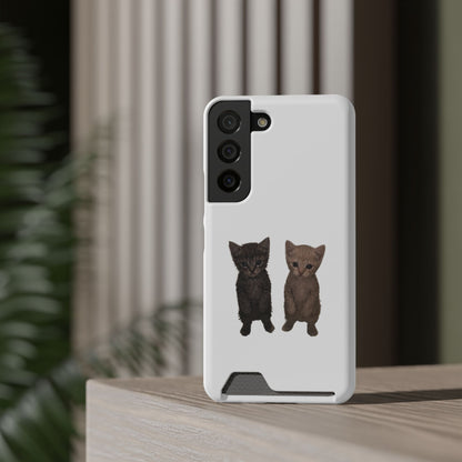 Cute Kitten Duo Phone Case with Card Holder
