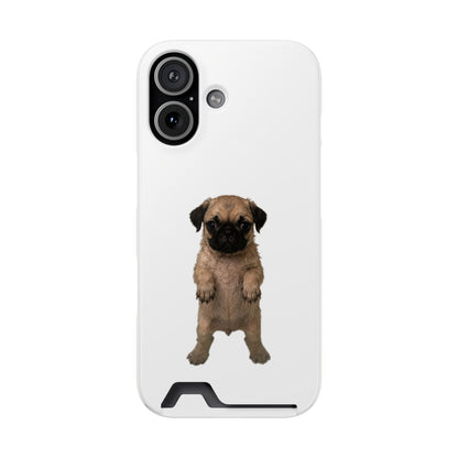 Cute Standing  Pug Card Holder Phone Case