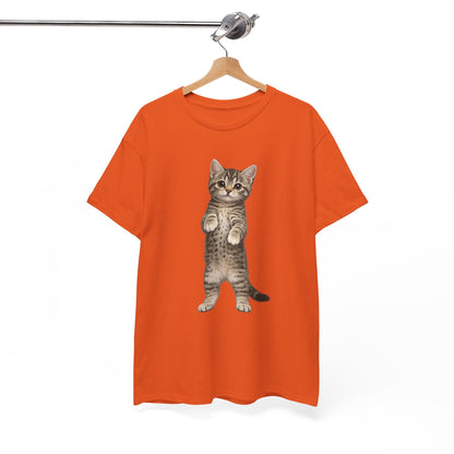 Standing Tabby Kitten T-Shirt — Cute Cat Graphic Tee for Cat Lovers