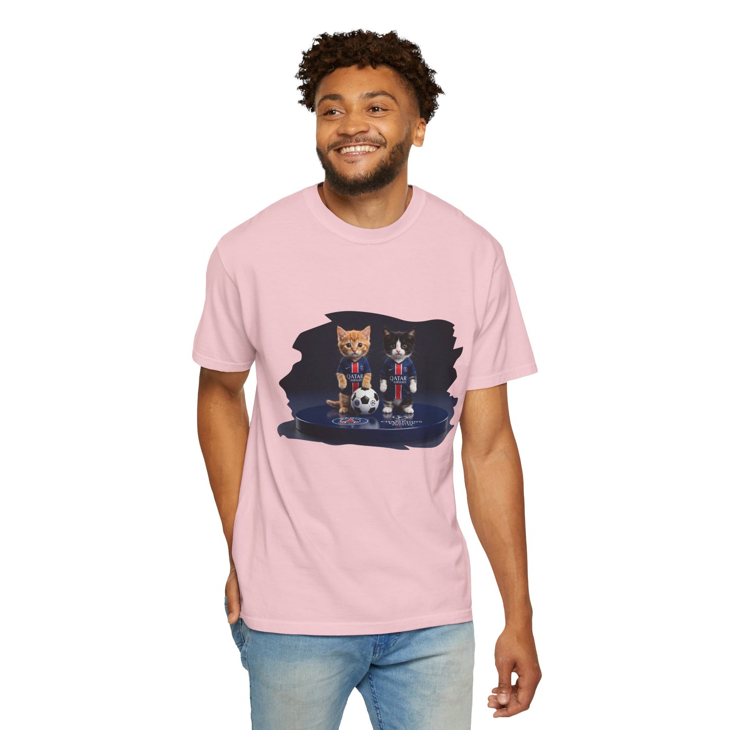 Cat Soccer Players T‑Shirt — Cute Kitten Football Graphic Tee