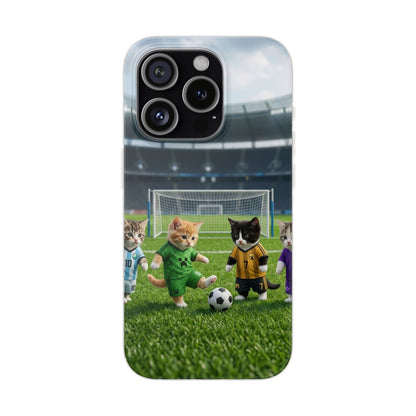 Cute Soccer Cats Phone Case — Kawaii Football Kit iPhone Cover
