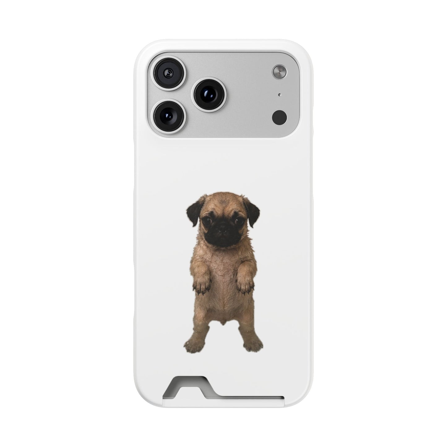 Cute Standing  Pug Card Holder Phone Case