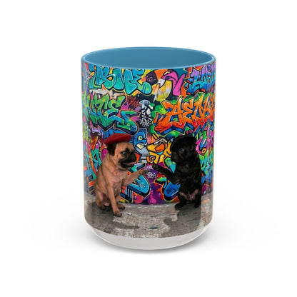 Graffiti Pug Coffee Mug — Colorful Street Art Accent Mug (11/15oz)