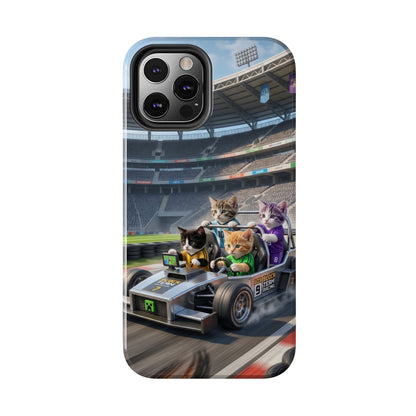 Racing Cats Tough Phone Case — Cute Kittens Driving Racecar Phone Cover