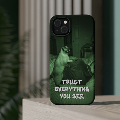 Phone Case 'Trust Everything You See' Green Dog Photo Magnetic Impact-Resistant Case
