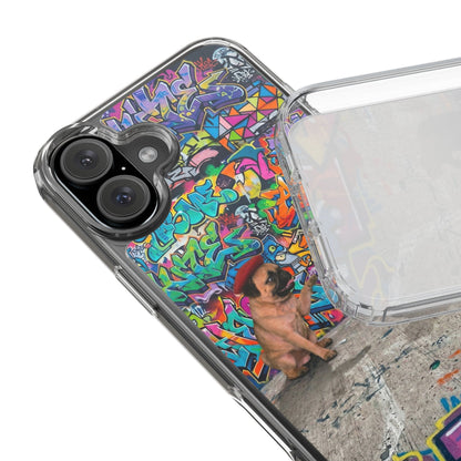 Clear Phone Case — Colorful Graffiti Pugs Design