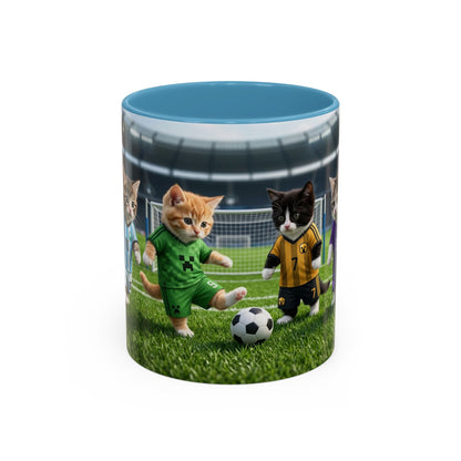 Soccer Kittens Accent Coffee Mug — Cute Cat Soccer Players 11/15oz