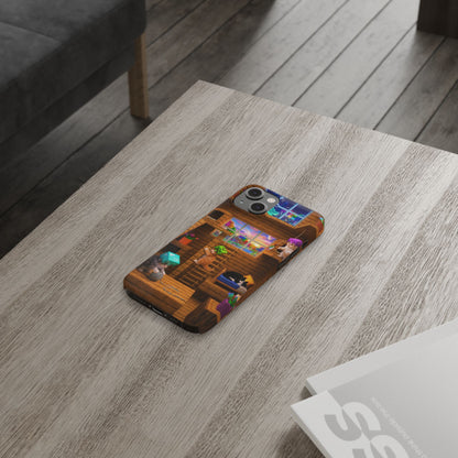 Minecraft Cozy Treehouse Slim Phone Case — Gamer Pixel Cabin Design
