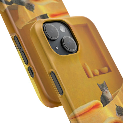 Cat Cozy Phone Case – Cute Kittens in Yellow Living Room Snap Case