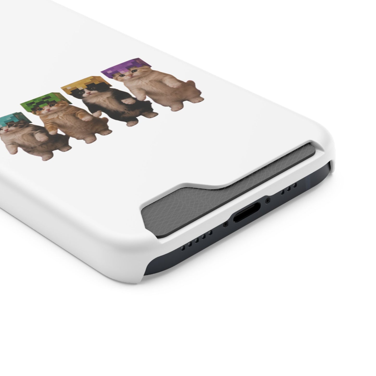 Minecraft Kittens Cat Phone Case with Card Holder