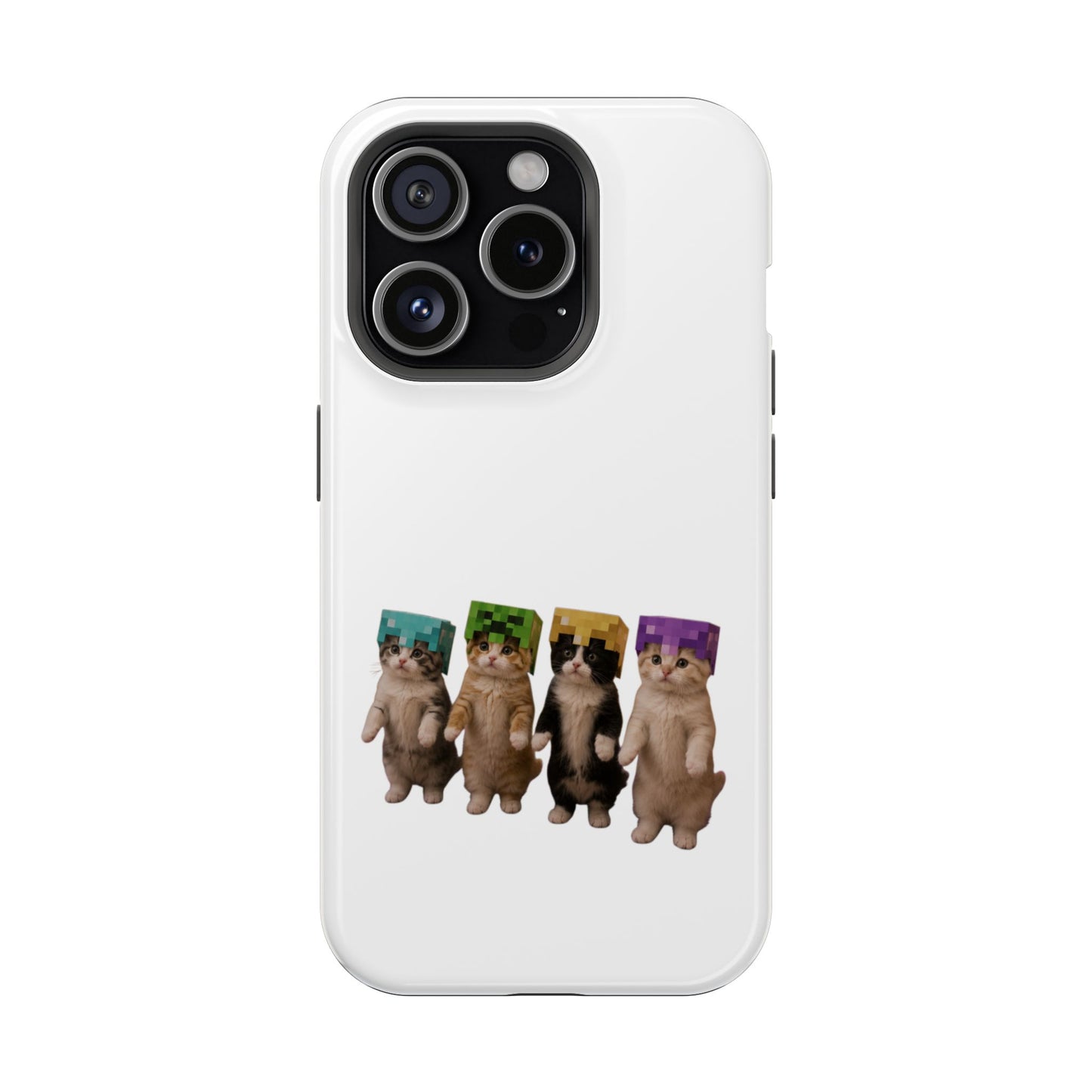 Dancing Kittens Minecraft Helmet Magnetic Impact-Resistant Phone Case