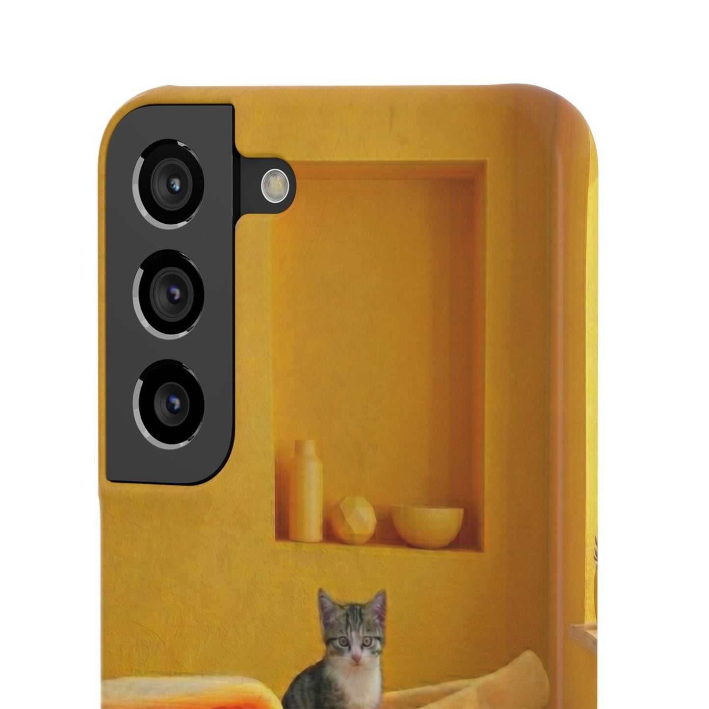 Cat Cozy Phone Case – Cute Kittens in Yellow Living Room Snap Case