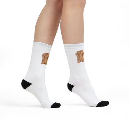 Cute Otter Cat Pair  Crew Socks