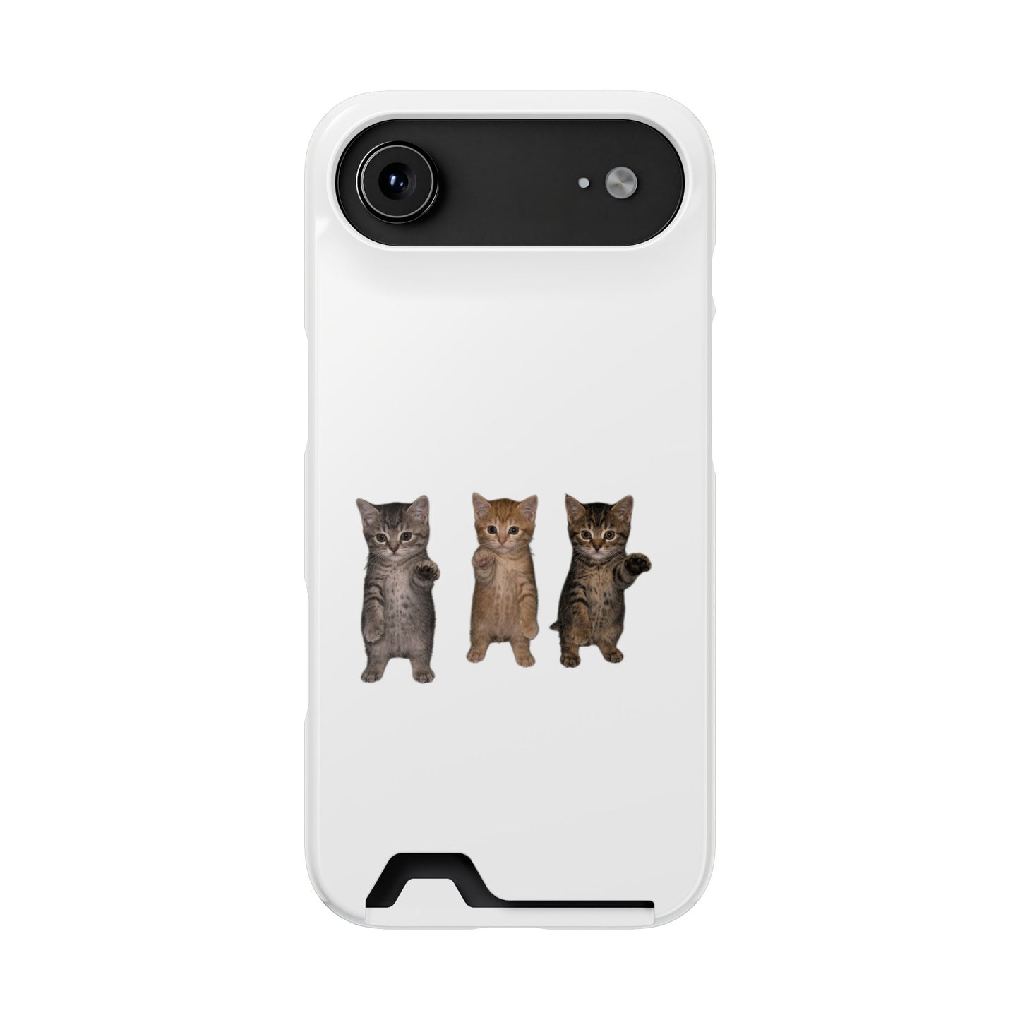 Cute Trio Kittens Phone Case with Card Holder