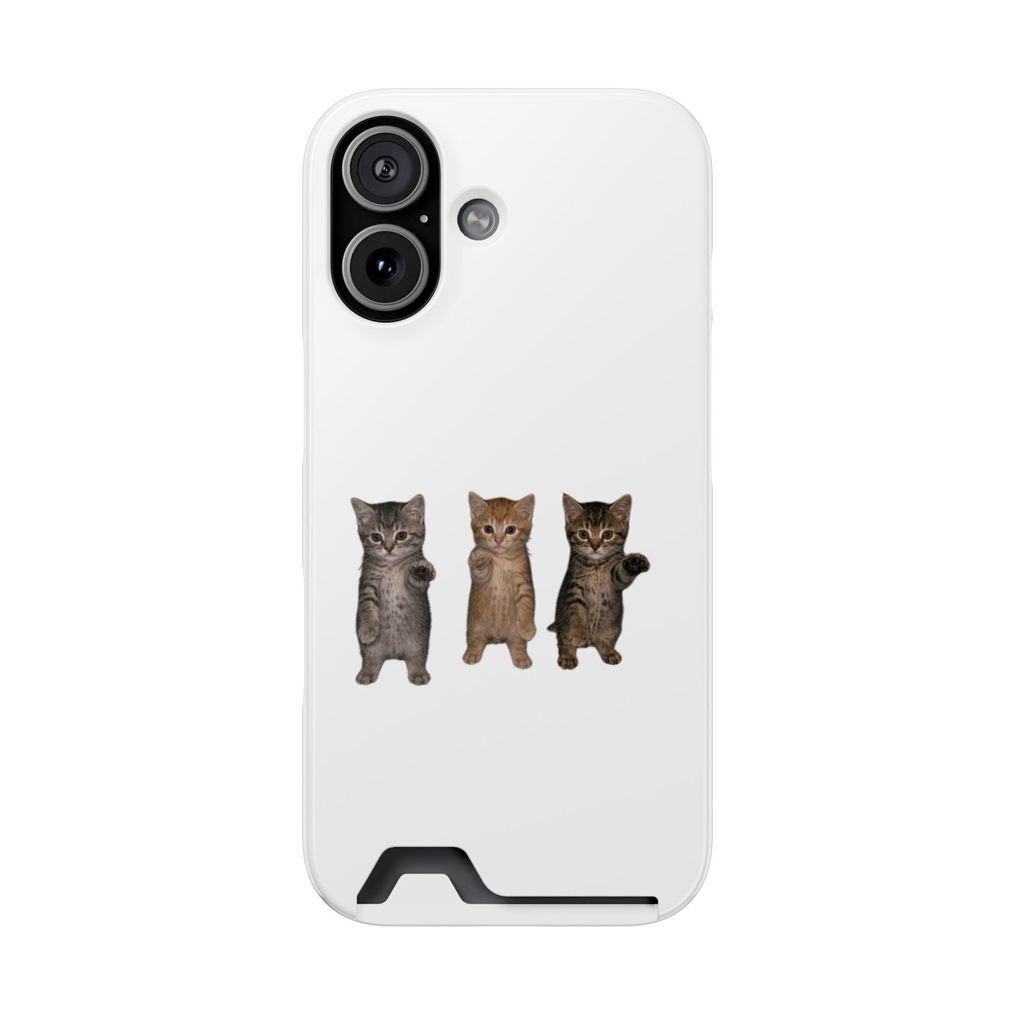 Cute Trio Kittens Phone Case with Card Holder