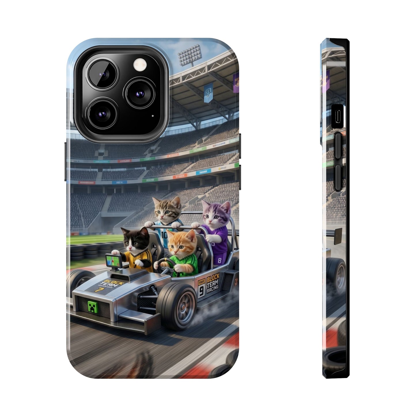 Racing Cats Tough Phone Case — Cute Kittens Driving Racecar Phone Cover