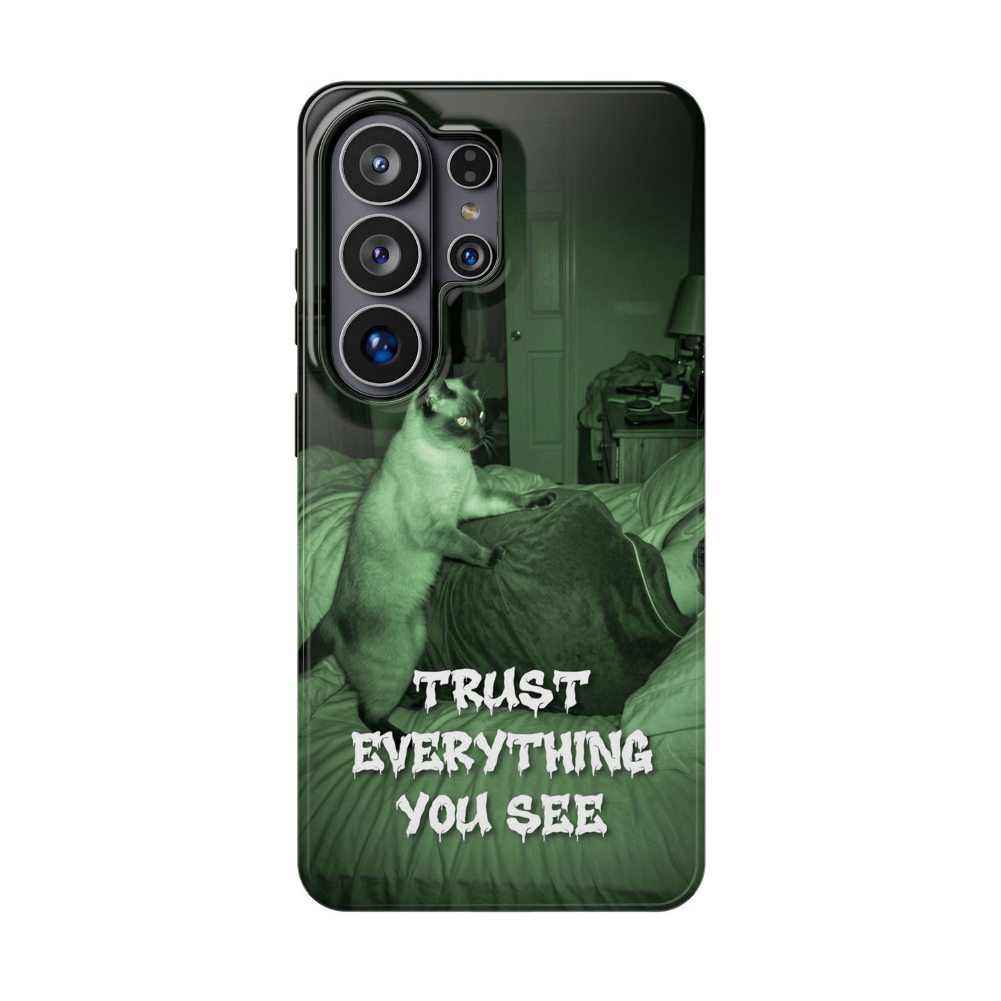 Phone Case 'Trust Everything You See' Green Dog Photo Magnetic Impact-Resistant Case