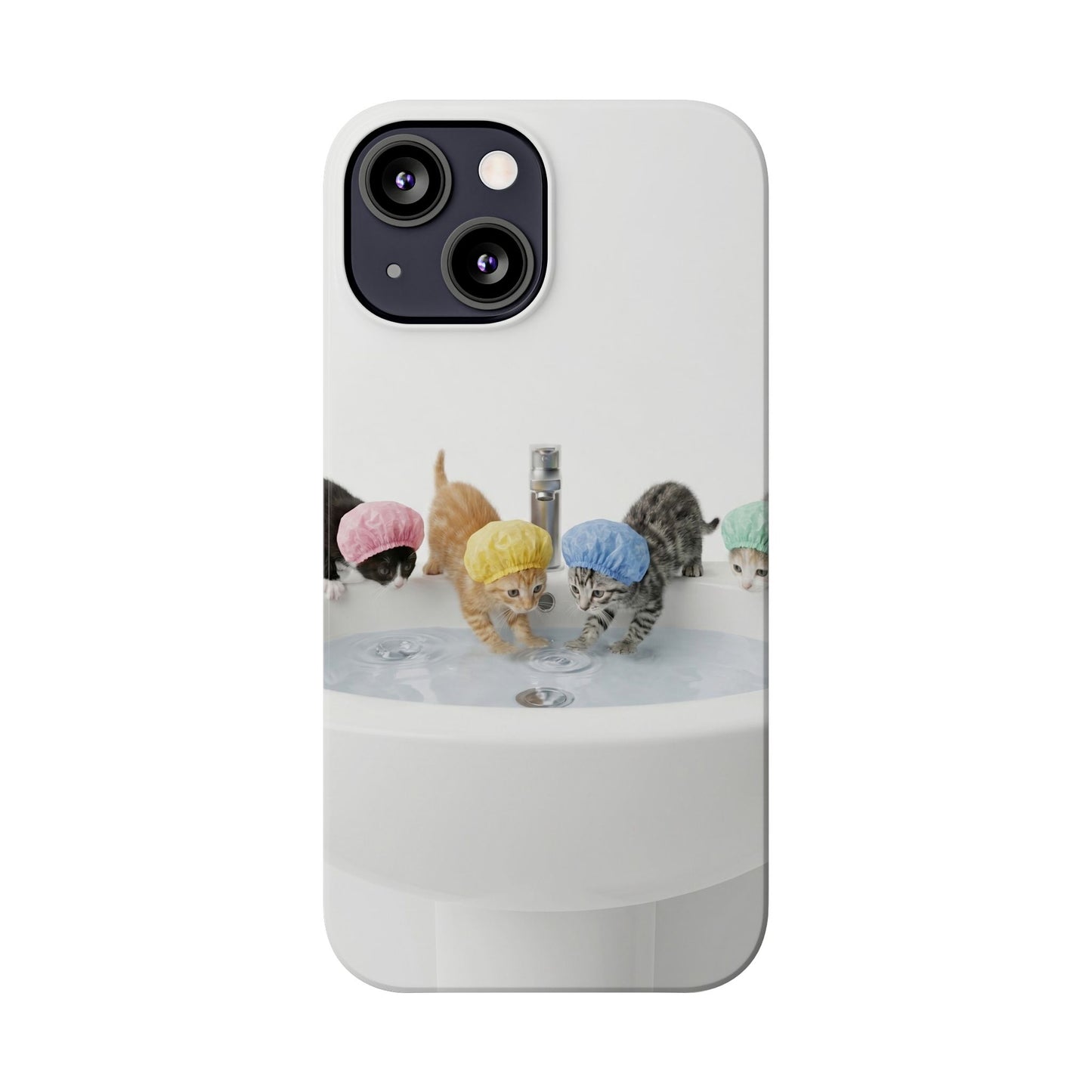 Slim Phone Case — Cute Kittens in Bathtub Design