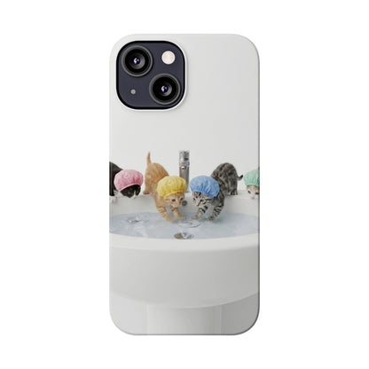 Slim Phone Case — Cute Kittens in Bathtub Design