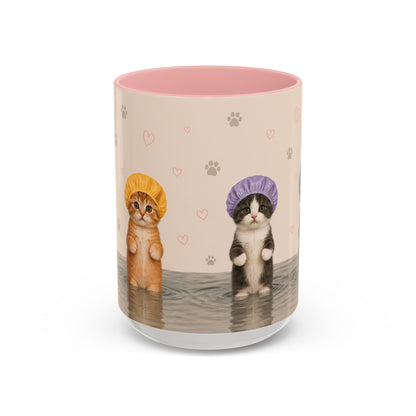 Cute Kittens in Shower Caps Accent Coffee Mug – 11/15oz