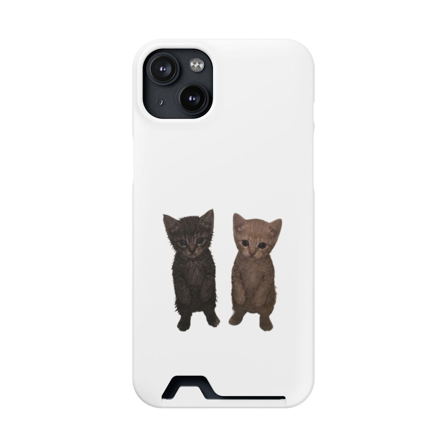 Cute Kitten Duo Phone Case with Card Holder