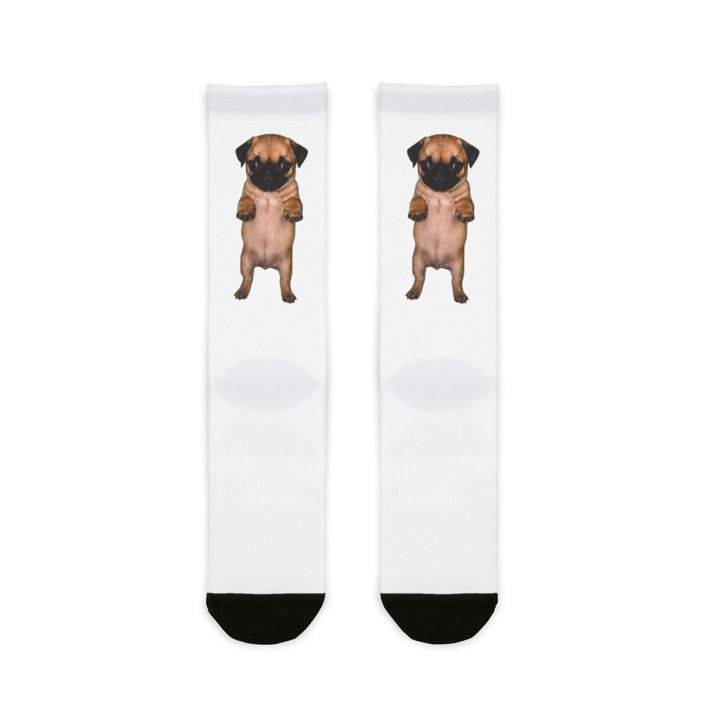 Cute Dog Pug Standing Sublimation Crew Socks