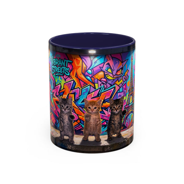 Street Kitties Graffiti Coffee Mug — Colorful Cat Art Accent Mug (11/15oz)