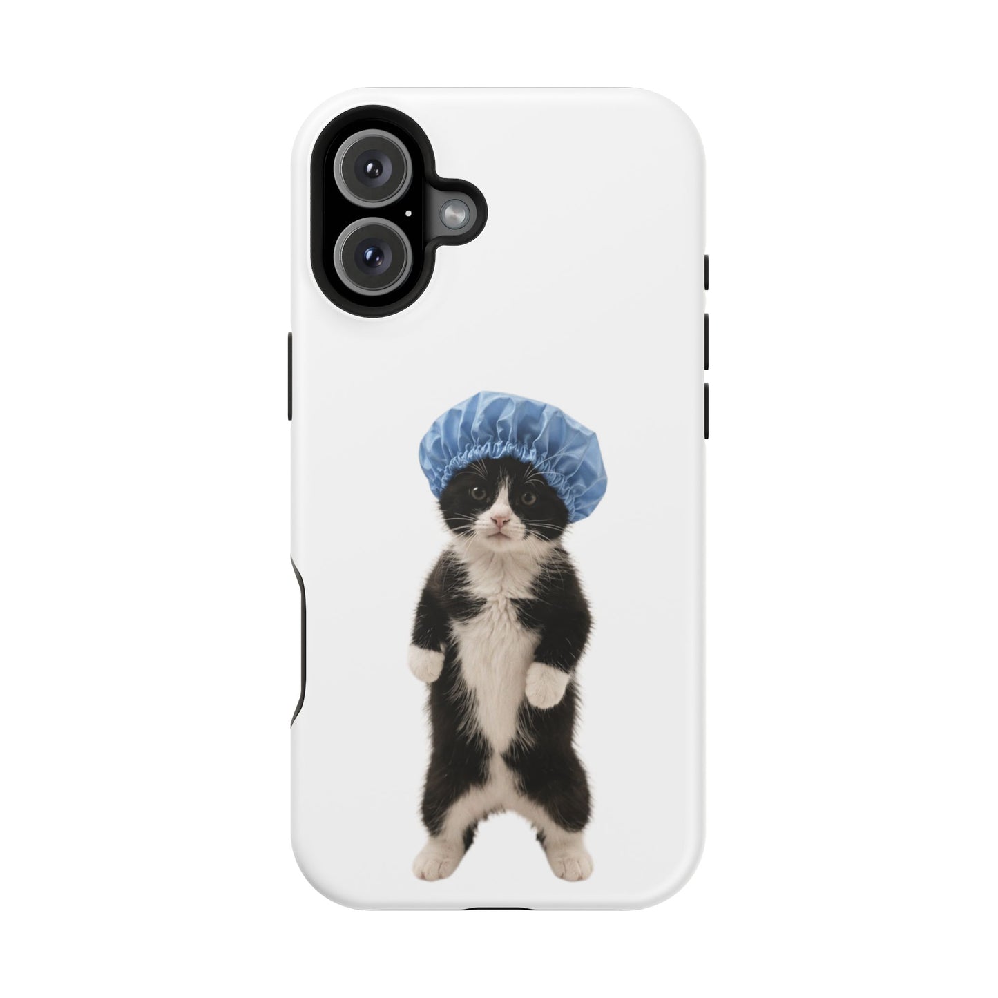 Cute Cat in Shower Cap Magnetic Impact-Resistant Phone Case