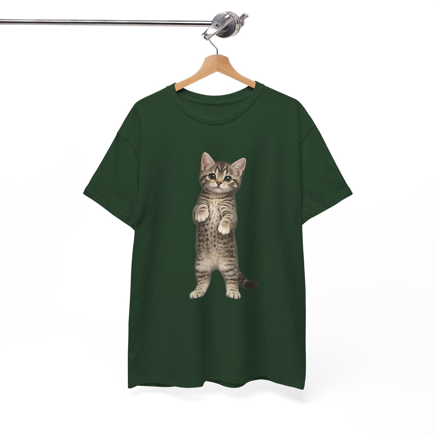 Standing Tabby Kitten T-Shirt — Cute Cat Graphic Tee for Cat Lovers