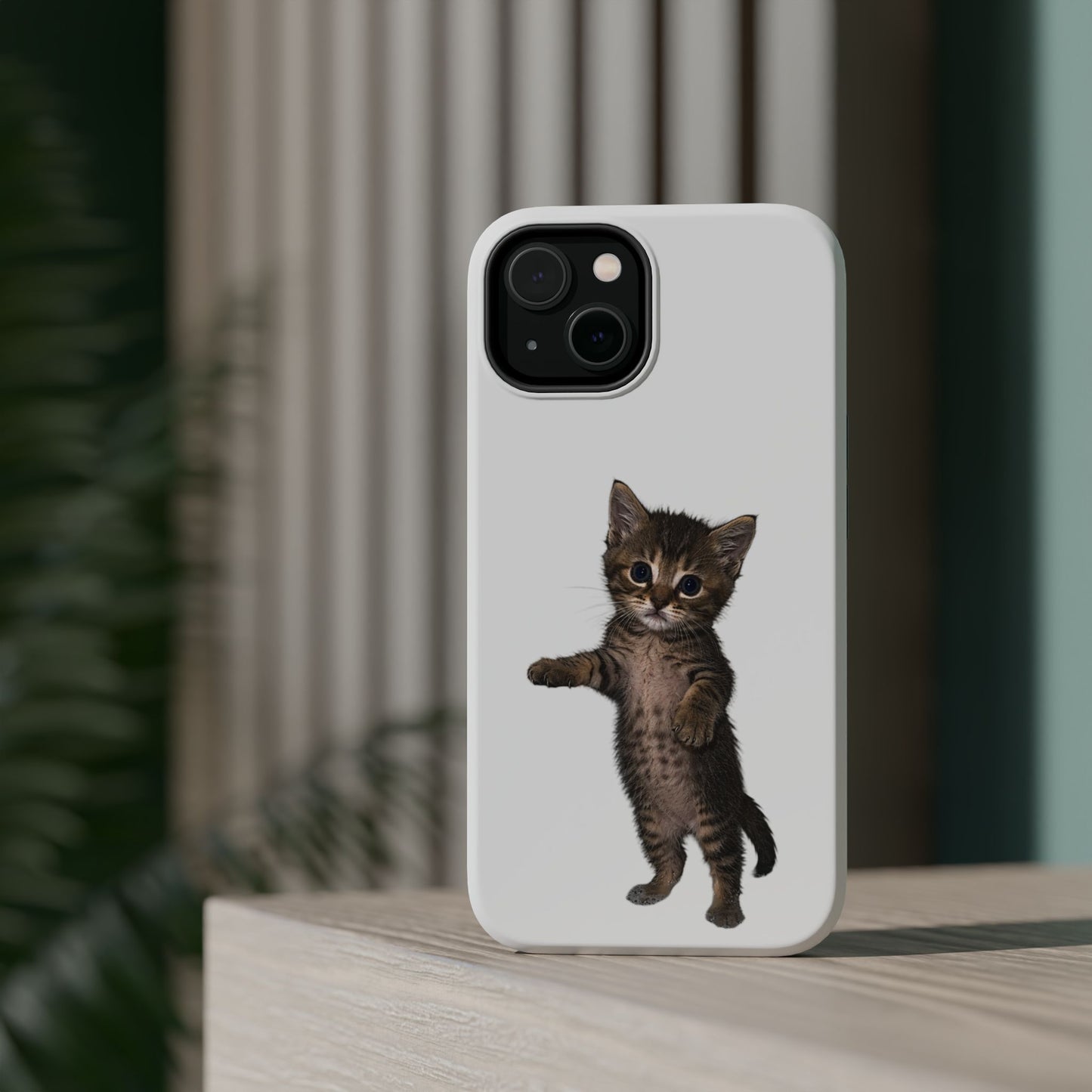Cute Standing Kitten Magnetic Phone Case