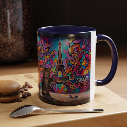 Street Kitties Graffiti Coffee Mug — Colorful Cat Art Accent Mug (11/15oz)