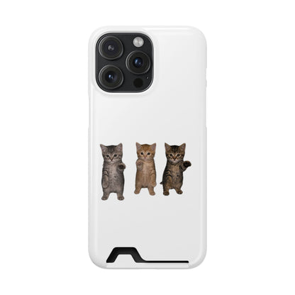 Cute Trio Kittens Phone Case with Card Holder