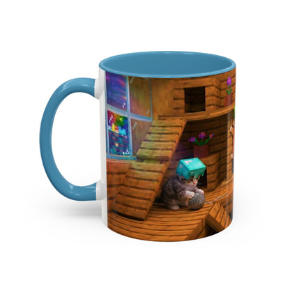 Cozy Cat Tree Accent Coffee Mug — Cute Kitten Window Scene (11/15 oz)